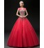 Formal Evening Dress Ball Gown Straps Floor-length Tulle with Beading / Sequins  