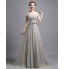 Formal Evening Dress A-line Off-the-shoulder Sweep / Brush Train Tulle with Side Draping  