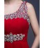 Formal Evening Dress A-line One Shoulder Floor-length Georgette with Beading / Crystal Detailing / Draping / Crystal Brooch / Ruching  