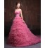 Formal Evening Dress Ball Gown Sweetheart Chapel Train Tulle / Charmeuse with Flower(s) / Sash / Ribbon / Criss Cross  