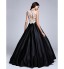 Prom Dress Ball Gown Jewel Floor-length Lace / Stretch Satin with Appliques / Beading  