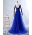 Formal Evening Dress Ball Gown V-neck Floor-length Lace / Satin / Tulle with Bow(s)  