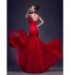 Formal Evening Dress Trumpet / Mermaid Scoop Floor-length Chiffon / Lace with Appliques / Beading  