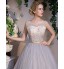 Formal Evening Dress Ball Gown Scoop Floor-length Satin / Tulle / Stretch Satin with Beading / Sequins  