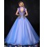 Formal Evening Dress Ball Gown Halter Floor-length Organza with Beading / Lace / Sequins  