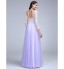 TS Couture? Formal Evening Dress A-line Bateau Floor-length Tulle with Pattern / Print / Sash / Ribbon  