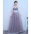 Prom / Formal Evening Dress A-line Sweetheart Floor-length Tulle with Appliques  