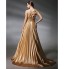 TS Couture? Formal Evening / Military Ball Dress - Open Back Plus Size / Petite A-line / Princess One Shoulder Sweep / Brush Train Stretch Satin  