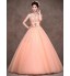 Formal Evening Dress Ball Gown Strapless Floor-length Satin / Tulle / Polyester with Bow(s) / Crystal Detailing / Lace / Sash / Ribbon  