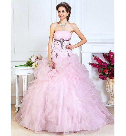 TS Couture? Prom / Formal Evening / Quinceanera / Sweet 16 Dress - Open Back Plus Size / Petite A-line / Ball Gown / Princess Strapless Floor-length  