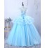 Formal Evening Dress A-line Jewel Floor-length Tulle with Appliques  