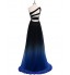 Formal Evening Dress Sheath / Column One Shoulder Sweep / Brush Train Chiffon with Beading / Side Draping  