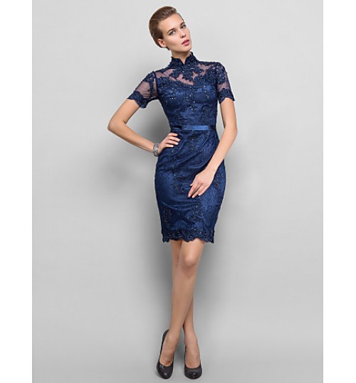 TS Couture? Cocktail Party / Homecoming / Company Party / Family Gathering / Holiday Dress - See Through Plus Size / Petite Sheath / Column  