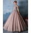 Formal Evening Dress Ball Gown High Neck Floor-length Lace / Tulle / Charmeuse with Beading / Lace / Sash / Ribbon / Sequins  