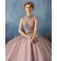 Formal Evening Dress Ball Gown High Neck Floor-length Lace / Tulle / Charmeuse with Beading / Lace / Sash / Ribbon / Sequins  