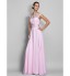 TS Couture? Prom / Formal Evening / Military Ball Dress - Open Back Plus Size / Petite A-line Scoop Floor-length Chiffon with Beading / Criss Cross  