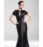 TS Couture? Formal Evening / Military Ball Dress - Elegant Plus Size / Petite Trumpet / Mermaid High Neck / V-neck Sweep / Brush Train Charmeuse  