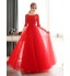 Formal Evening Dress A-line Scoop Floor-length Lace / Tulle with Lace  