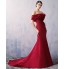 Formal Evening Dress Trumpet / Mermaid Off-the-shoulder Court Train Organza / Satin with Ruffles  