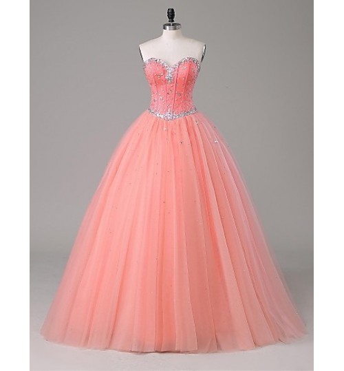 TS Couture? Formal Evening Dress A-line Strapless Floor-length Satin / Tulle with Beading  