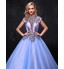 Formal Evening Dress Ball Gown Halter Floor-length Organza with Beading / Lace / Sequins  