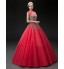 Formal Evening Dress Ball Gown Straps Floor-length Tulle with Beading / Sequins  