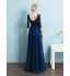 Formal Evening Dress Sheath / Column Scoop Floor-length Lace / Satin / Tulle with Beading / Bow(s) / Sash / Ribbon  