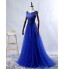 Formal Evening Dress Ball Gown V-neck Floor-length Lace / Satin / Tulle with Bow(s)  