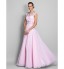 TS Couture? Prom / Formal Evening / Military Ball Dress - Open Back Plus Size / Petite A-line Scoop Floor-length Chiffon with Beading / Criss Cross  