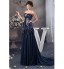 Formal Evening Dress A-line Strapless Sweep / Brush Train Chiffon / Sequined with Draping  