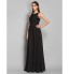 TS Couture? Formal Evening / Military Ball Dress Plus Size / Petite Sheath / Column Jewel Floor-length Chiffon with Lace / Sash / Ribbon / Ruching  