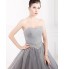 Formal Evening Dress Ball Gown Strapless Floor-length Tulle / Stretch Satin with Crystal Detailing  