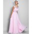 TS Couture? Prom / Formal Evening / Military Ball Dress - Open Back Plus Size / Petite A-line Scoop Floor-length Chiffon with Beading / Criss Cross  