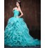 Formal Evening Dress Ball Gown Sweetheart Chapel Train Satin / Tulle / Polyester with Ruffles / Criss Cross  