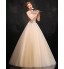 Formal Evening Dress Ball Gown V-neck Floor-length Lace / Satin / Tulle with Appliques / Beading / Flower(s) / Lace  