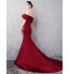 Formal Evening Dress Trumpet / Mermaid Off-the-shoulder Court Train Organza / Satin with Ruffles  