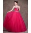 Formal Evening Dress Ball Gown Strapless Floor-length Satin / Tulle / Stretch Satin with Crystal Detailing / Sash / Ribbon / Side Draping  