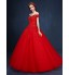 Formal Evening Dress Ball Gown Off-the-shoulder Floor-length Tulle with Appliques / Crystal Detailing  