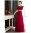 Formal Evening Dress Sheath / Column Jewel Floor-length Tulle with Beading  