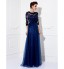 TS Couture? Prom / Formal Evening / Military Ball Dress - See Through Plus Size / Petite A-line Jewel Floor-length Tulle with Appliques / Beading   