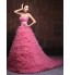 Formal Evening Dress Ball Gown Sweetheart Chapel Train Tulle / Charmeuse with Flower(s) / Sash / Ribbon / Criss Cross  