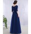 Formal Evening Dress A-line Scoop Floor-length Chiffon with Appliques  