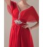 Formal Evening / Holiday / Company Party / Family Gathering Dress - Open Back / Elegant A-line V-neck Floor-length Chiffon with Beading  