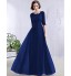 Formal Evening Dress A-line Scoop Floor-length Chiffon with Appliques  