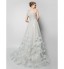 TS Couture? Formal Evening Dress A-line One Shoulder Sweep / Brush Train Tulle with Flower(s) / Criss Cross  