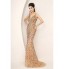 Formal Evening Dress Trumpet / Mermaid V-neck Sweep / Brush Train Tulle with Crystal Detailing / Sequins  