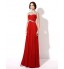 Formal Evening Dress A-line Bateau Floor-length Chiffon with Beading  