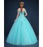 Formal Evening Dress Ball Gown Off-the-shoulder Floor-length Tulle with Appliques / Crystal Detailing  