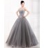 Formal Evening Dress Ball Gown Strapless Floor-length Tulle / Stretch Satin with Crystal Detailing  