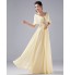 Formal Evening / Holiday / Company Party / Family Gathering Dress - Open Back / Elegant A-line V-neck Floor-length Chiffon with Beading  